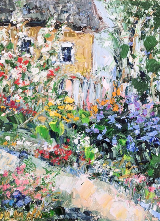 Peinture intitulée "Summer Garden Impas…" par Vilma Gataveckiene, Œuvre d'art originale, Huile