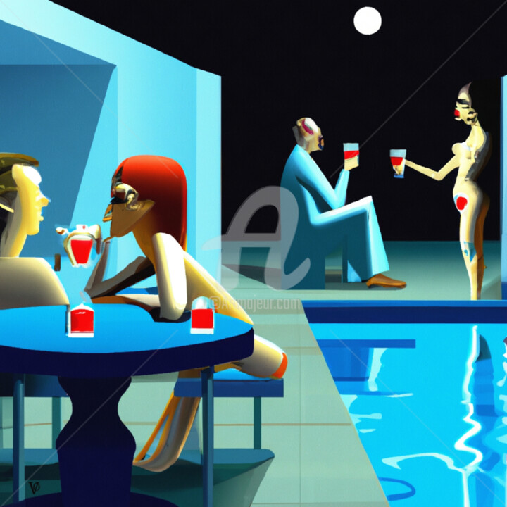 「"Swimming Pool" Ser…」というタイトルのデジタルアーツ Vincent Oriolによって, オリジナルのアートワーク, デジタル絵画