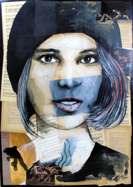 "Femme au chapeau 3" başlıklı Tablo Vincent Tessier Xxc tarafından, Orijinal sanat, Mürekkep
