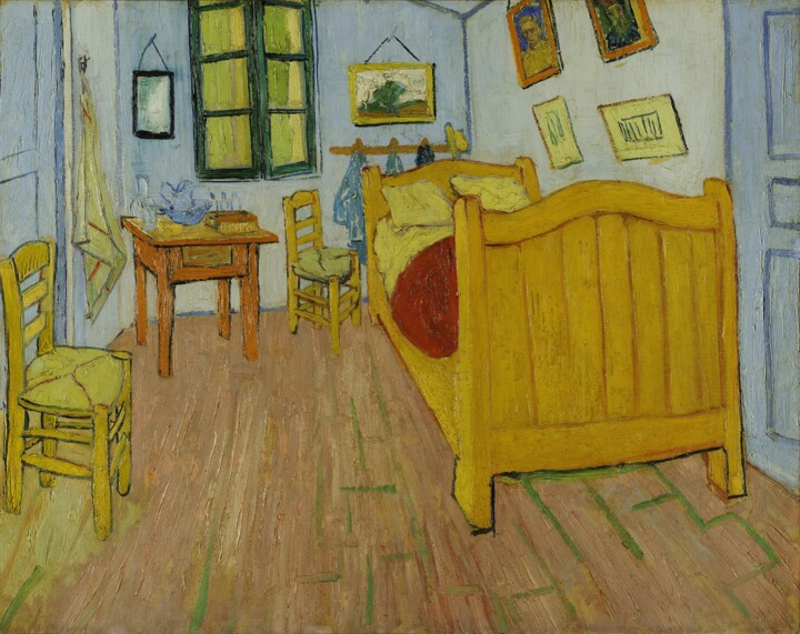 Malerei mit dem Titel "Chambre à Arles" von Vincent Van Gogh, Original-Kunstwerk, Öl