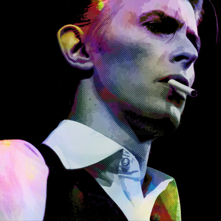 Artes digitais intitulada "BOWIE THE DUKE" por Vincent Sabatier (VerSus), Obras de arte originais, Pintura digital