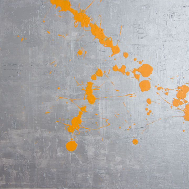 Pintura titulada "Orange splashes" por Alexander Vinokurov Abstraction, Obra de arte original, Acrílico Montado en Bastidor…