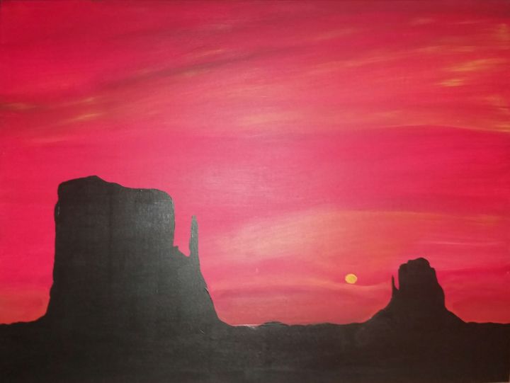 Painting titled "Monument valley 2" by Virginie Galopin, Original Artwork, Acrylic