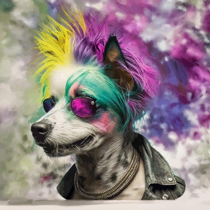 "Chien punk" başlıklı Dijital Sanat Virginie Gérôme tarafından, Orijinal sanat, 2D Dijital Çalışma