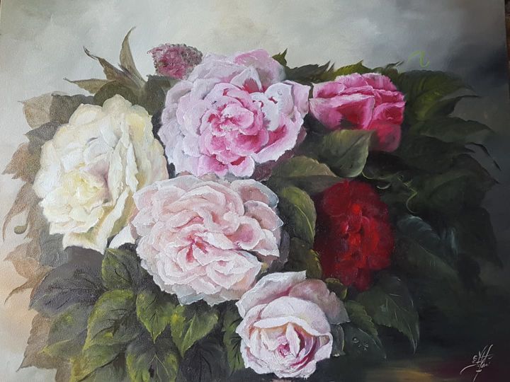 Les Roses Bohème Painting By Virginie Stefani Artmajeur