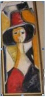 Ζωγραφική με τίτλο "La femme de Modigli…" από Virginica Bobolocu, Αυθεντικά έργα τέχνης, Λάδι
