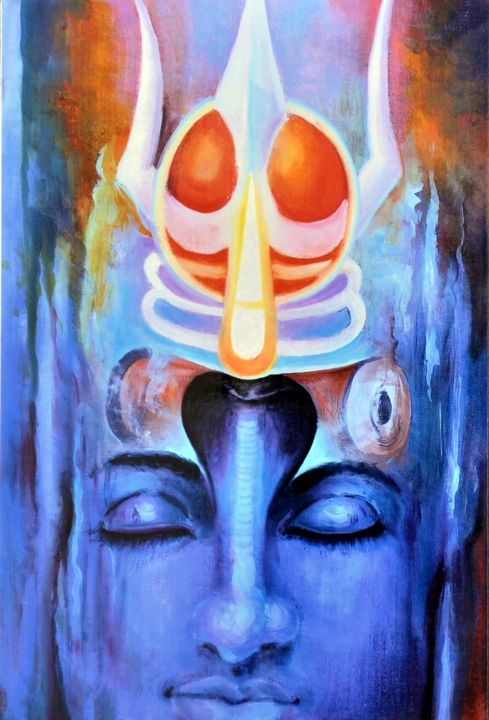 abstract painting of lord shiva