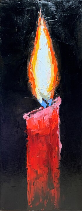Картина под названием "Still life with red…" - Vita Schagen, Подлинное произведение искусства, Масло Установлен на Деревянна…