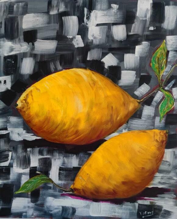 Pintura intitulada "Lemon" por Vitalii Bondarenko (ViBond), Obras de arte originais, Óleo