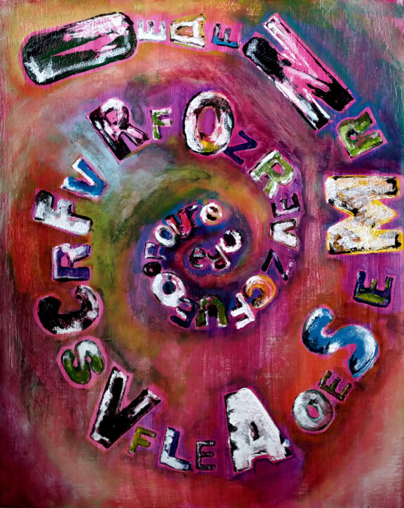 Malerei mit dem Titel "SPIRALE DI LETTERE" von Vittoriana Mascheroni, Original-Kunstwerk, Acryl