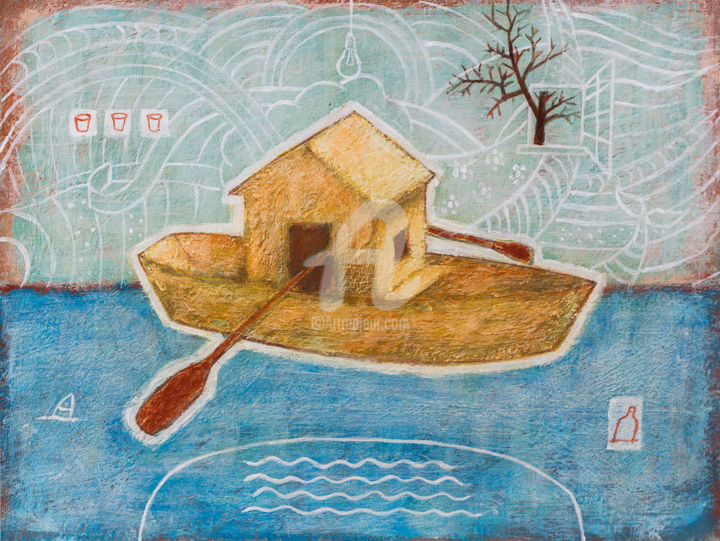 绘画 标题为“Domestic voyage” 由Vittorio Franco, 原创艺术品, 丙烯