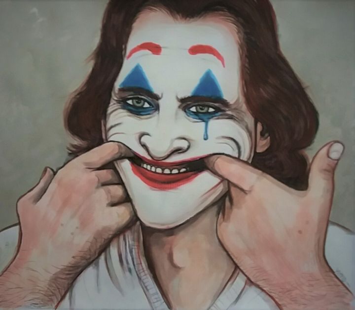 Malerei mit dem Titel "The Joker" von Vittorio Zocco, Original-Kunstwerk, Acryl