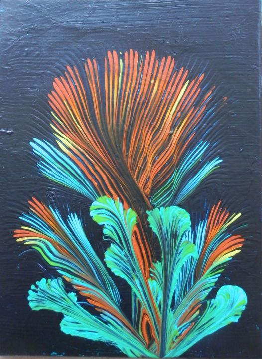 Peinture intitulée "ABSTRACTION FLORALE…" par Viviane Farrugia, Œuvre d'art originale, Acrylique Monté sur Châssis en bois