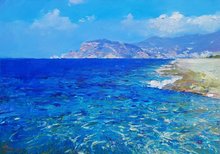 Pintura titulada "Blue sea" por Vladimir Natalushko, Obra de arte original, Oleo