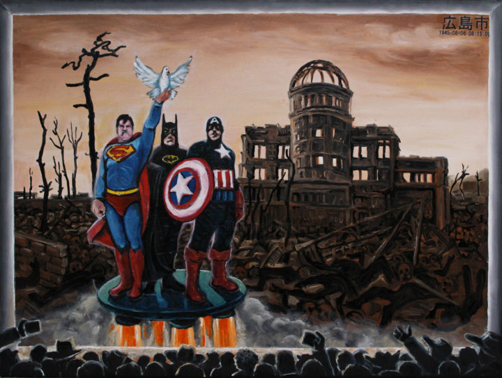 Peinture intitulée "Peace saviors" par Vladimir Lapin, Œuvre d'art originale, Huile