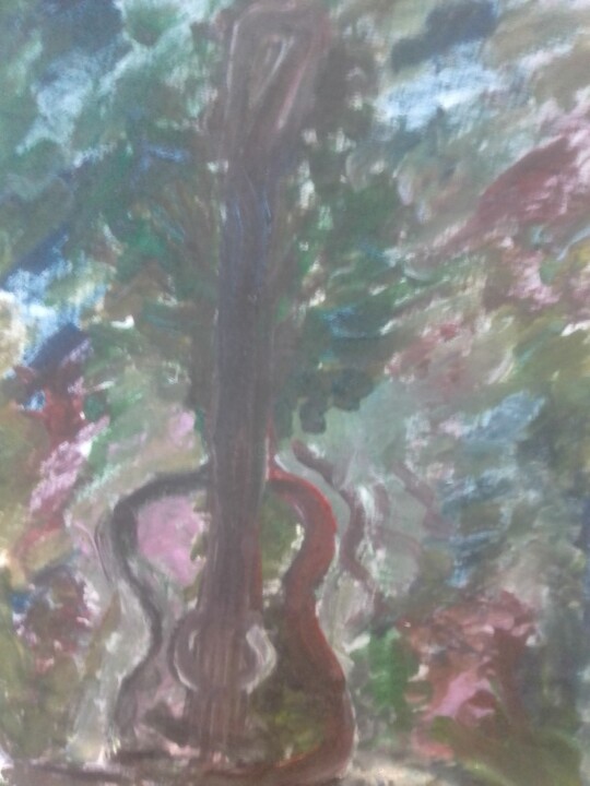 Pittura intitolato "Гитара дерево" da Vladislav Demidov, Opera d'arte originale, Acrilico