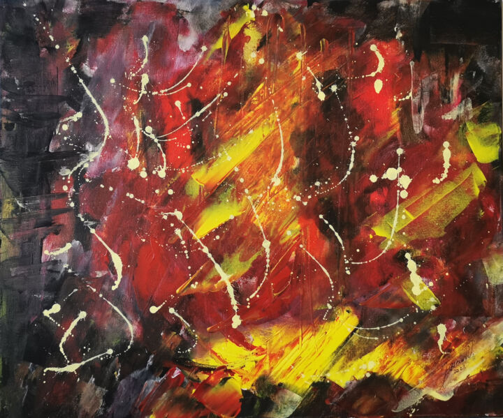 Malerei mit dem Titel "Traces Of Light" von Vlasta Jascur, Original-Kunstwerk, Acryl