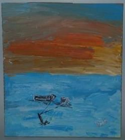 Peinture intitulée "Fisherman" par Tenerife Voda, Œuvre d'art originale