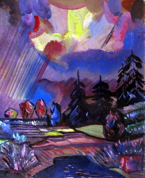 Pintura intitulada "=суровые будни прир…" por Vladimir Cheremnykh, Obras de arte originais, Óleo