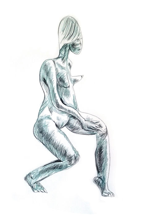 Rysunek zatytułowany „Drawing on someone…” autorstwa Vladimir Tyuryaev, Oryginalna praca, Ołówek