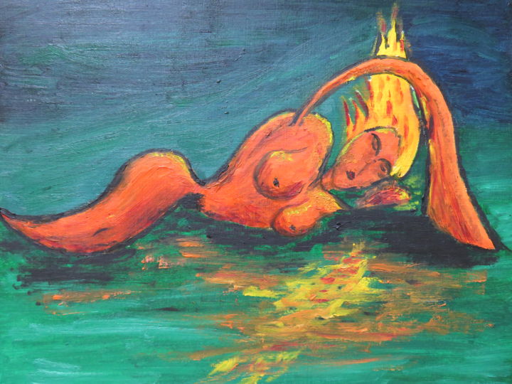 Pintura titulada "Etretat Orange Slee…" por Wabyanko, Obra de arte original, Oleo