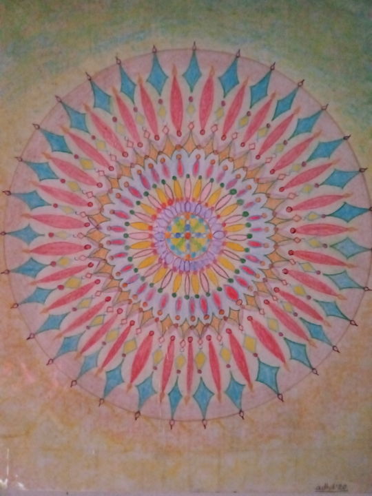 Drawing titled "Mandala" by Adhipateyya Khanti Herry Sofyadi, Original Artwork, Pencil