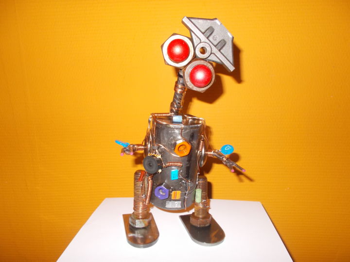 Escultura titulada "robot" por Gilles Bellagamba, Obra de arte original, Metales