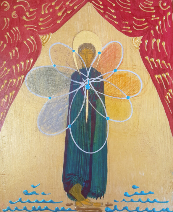 Dessin intitulée "Holy artist 9" par Wanja, Œuvre d'art originale, Acrylique