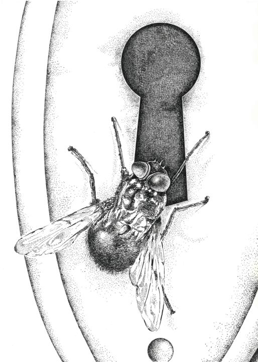 Tekening getiteld "Ciekawość" door Waldemar Wojtowicz, Origineel Kunstwerk, Marker