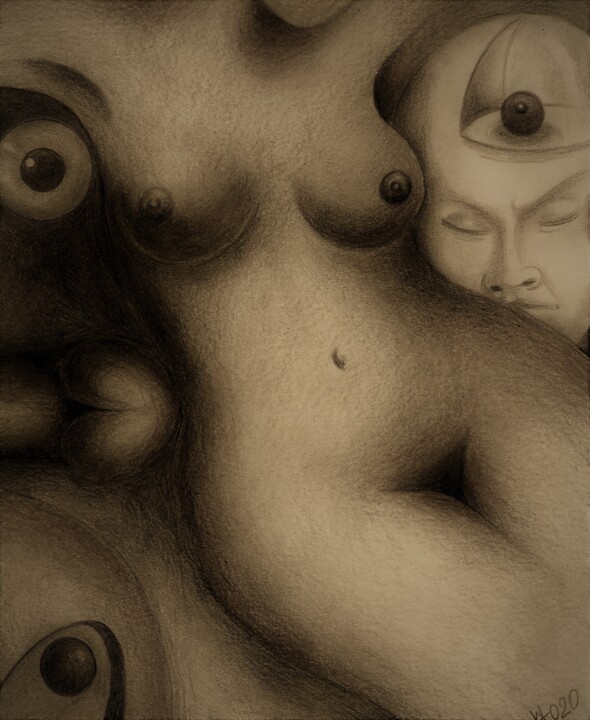"Erotyk" başlıklı Resim Waldemar Wojtowicz tarafından, Orijinal sanat, Kalem