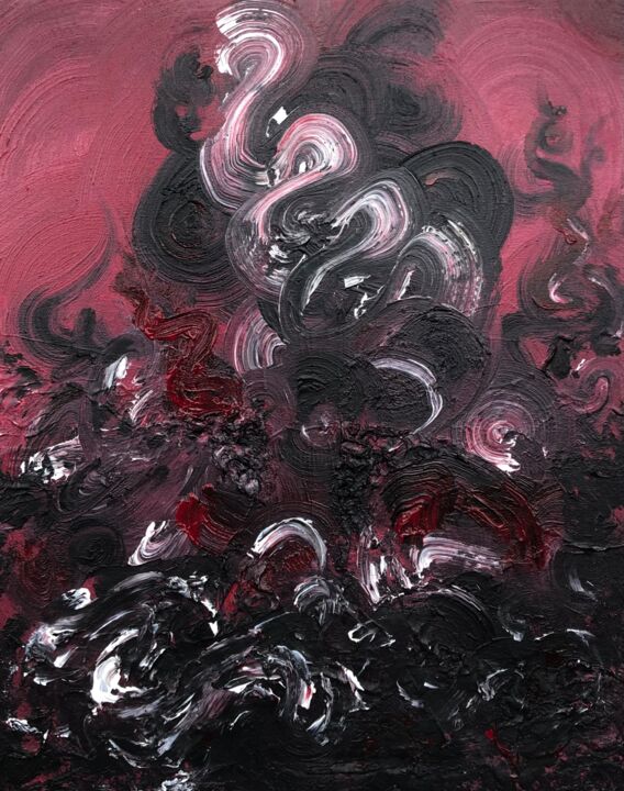Pintura titulada "Smoke" por Olesoid, Obra de arte original, Acrílico Montado en Bastidor de camilla de madera