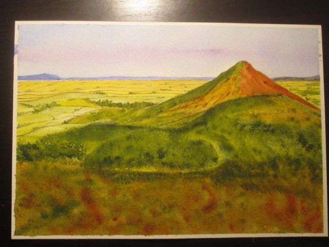 Pintura titulada "english hills" por Watercolorwalt, Obra de arte original, Oleo