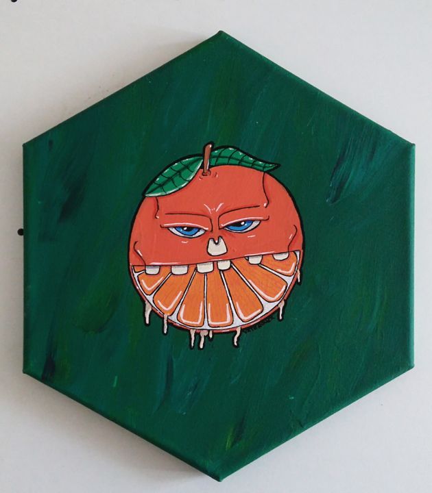 Pintura titulada "orange juteuse" por Waterone Creation, Obra de arte original, Acrílico