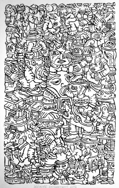 Drawing titled "Definite entrapment" by Eric G. C. Weets, Original Artwork, Ink