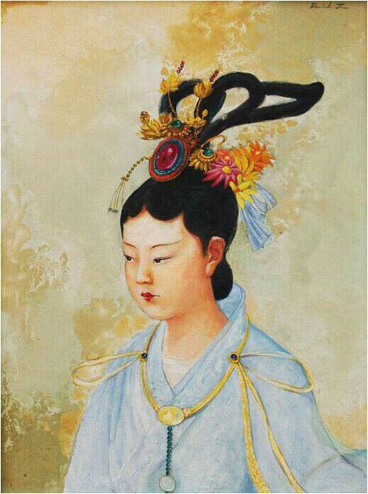 Pittura intitolato "La Mélodie-90x60cm-…" da Wenwu Wen, Opera d'arte originale, Olio