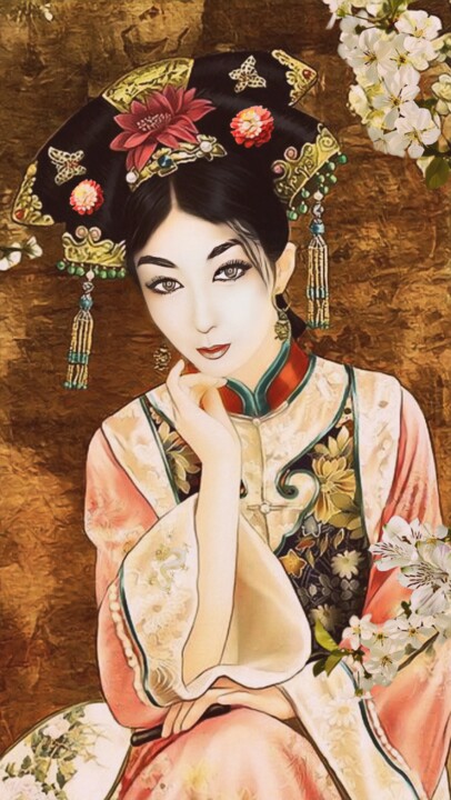 Digital Arts titled "Qing of Corrine" by Wesley Duong, Original Artwork, Digital Painting