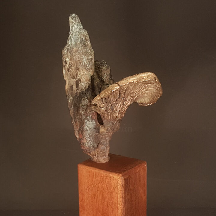 Skulptur mit dem Titel "Clinging to the Rock" von Wichert Van Engelen / Frozensteel.Nl, Original-Kunstwerk, Bronze