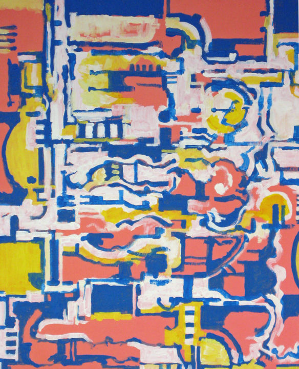 「abstract-37-august-…」というタイトルの絵画 Steve Willinghamによって, オリジナルのアートワーク, アクリル