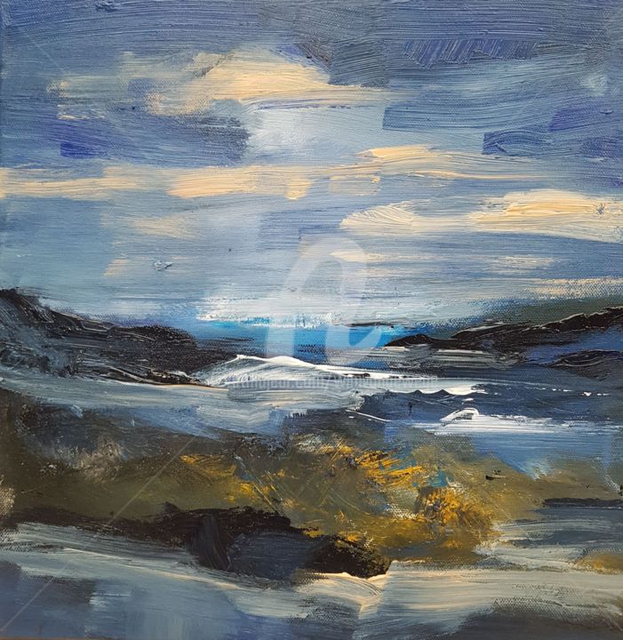 Pittura intitolato "North Sea Coast ser…" da Wimvandewege, Opera d'arte originale, Olio Montato su Telaio per barella in leg…
