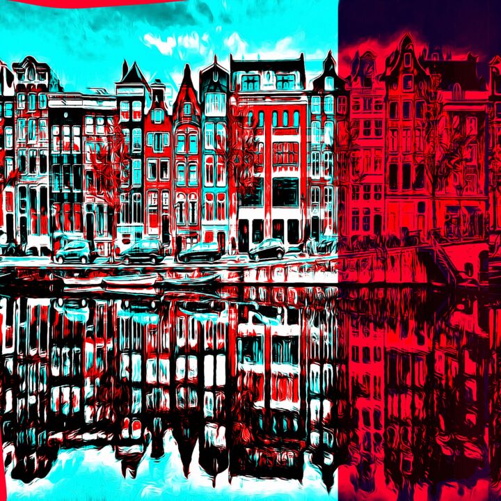 「Amsterdam 2」というタイトルの絵画 Wlad Safronowによって, オリジナルのアートワーク, デジタル絵画