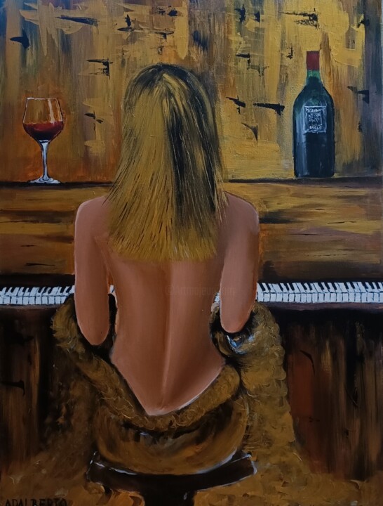 Pintura titulada "red wine" por Wojciech Adalberto, Obra de arte original, Acrílico