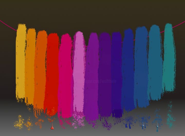 Digitale Kunst mit dem Titel "Cascade de couleurs…" von Wolf Thiele, Original-Kunstwerk, 2D digitale Arbeit