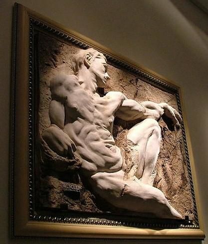 Sculptuur getiteld "A Michelangelo Trib…" door Mayta Pasa & Alvaro Berti Wall Sculptures, Origineel Kunstwerk