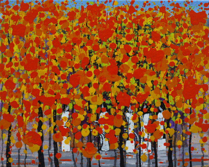 Painting titled "SUNNY AUTUMN 11" by Xuan Khanh Nguyen, Original Artwork, Acrylic