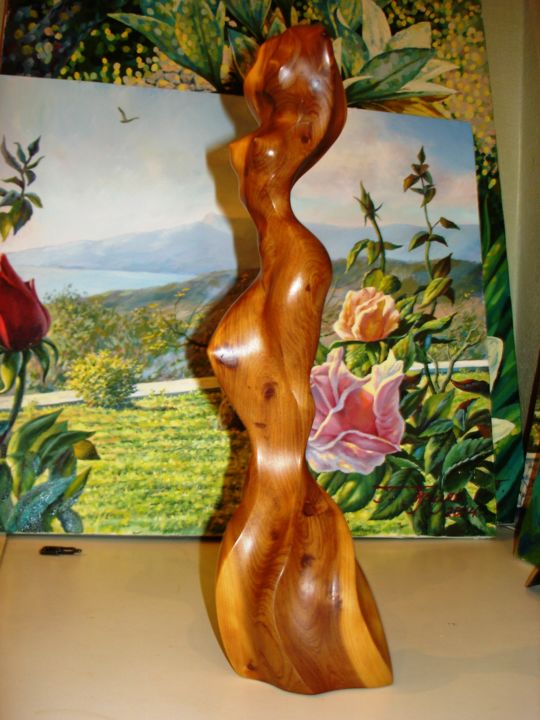 Sculpture titled "Morning" by Georgii Tril, Original Artwork, Wood