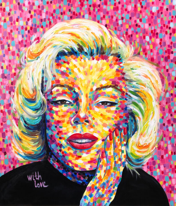 "With love, Marilyn" başlıklı Tablo Yana Shapoval tarafından, Orijinal sanat, Petrol