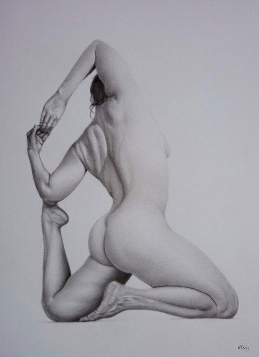 Painting titled "Yoga 050" by Yaroslav Teslenko, Original Artwork, Oil