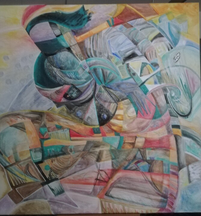 Pintura titulada "The knight of the l…" por Yasmina Naessens, Obra de arte original, Acrílico