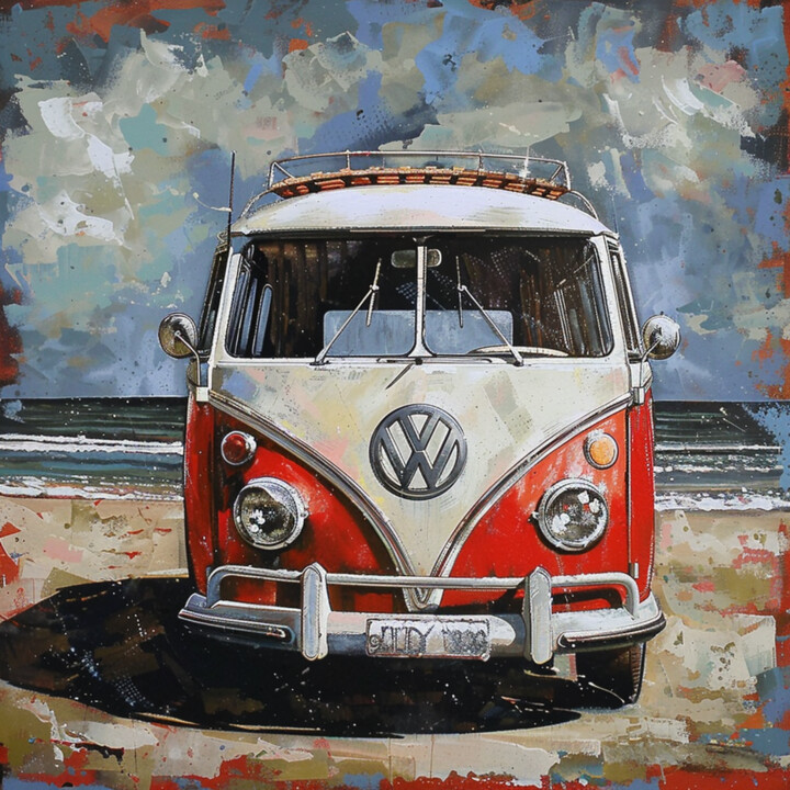 제목이 "Vintage VW"인 미술작품 Yass로, 원작, 기름