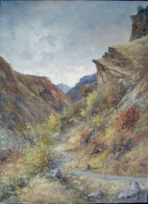 Painting titled "The path" by Hero, Original Artwork, Oil